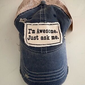 Navy Blue 'I'm Awesome. Just Ask Me.' Trucker Cap
